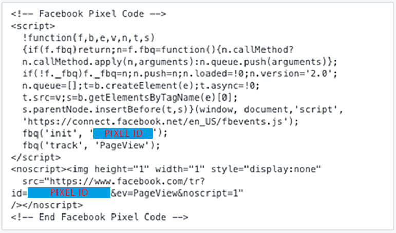 Facebook Pixel Code zum Einrichten