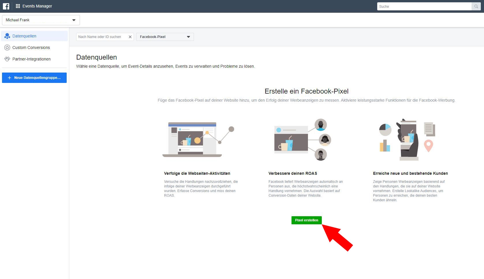 Facebook Pixel erstellen Schritt 3